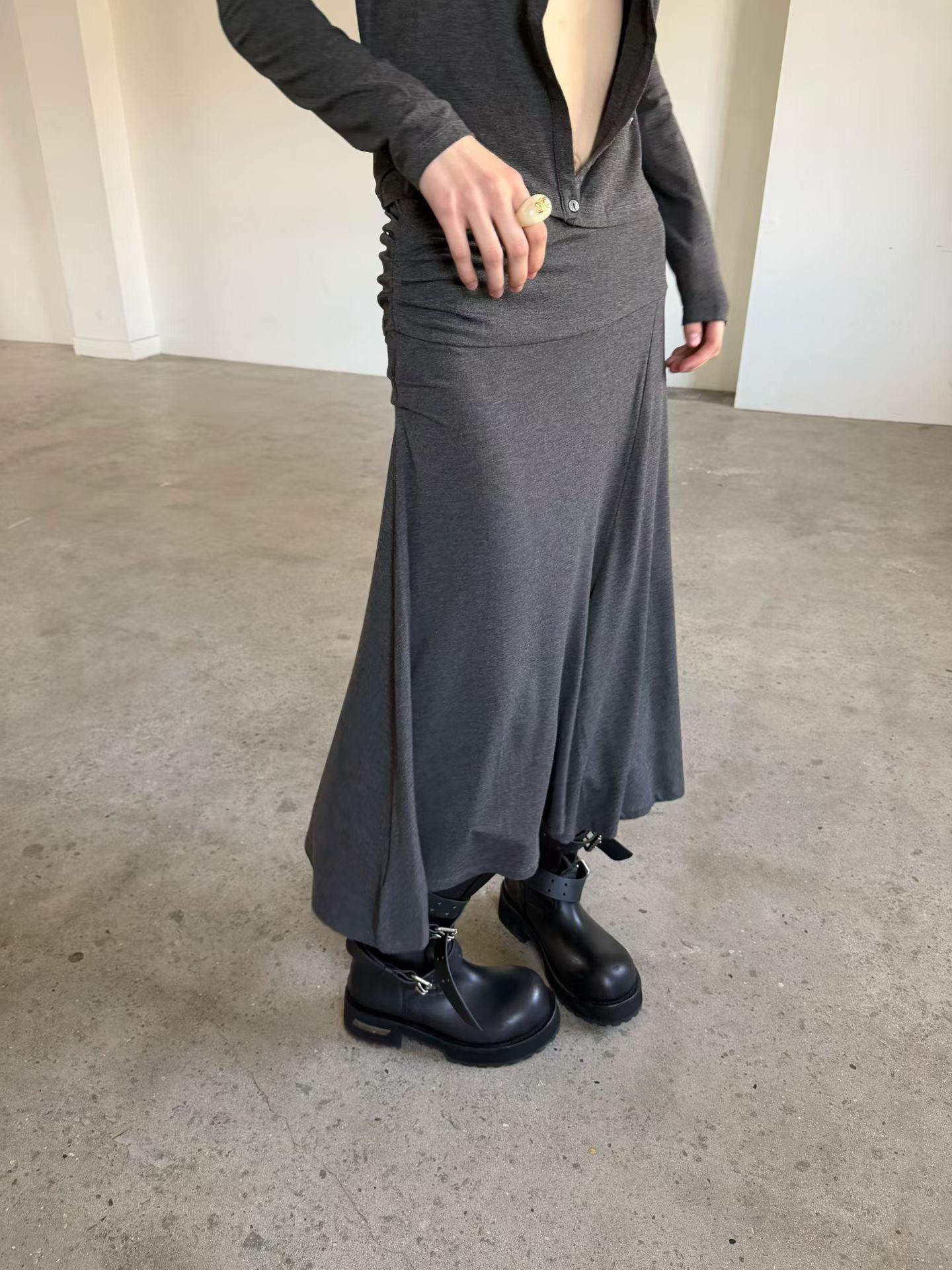 抓皺棉質半身裙
